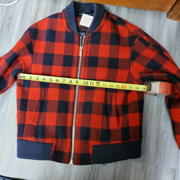 J.Crew Wool Buffalo Check Plaid Bomber Jacket - Picture 12 of 16